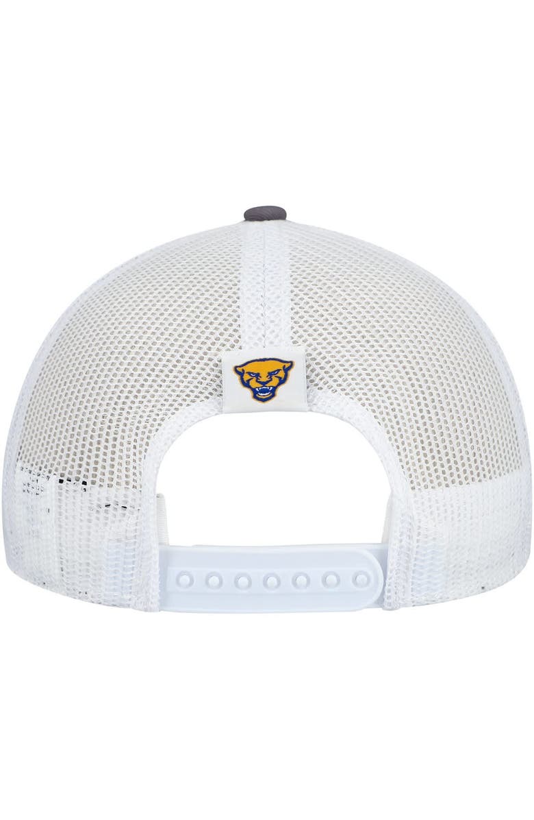 TOP OF THE WORLD Men's Top of the World Gray/White Pitt Panthers Victory Baseline Trucker Adjustable Hat, Alternate, color,