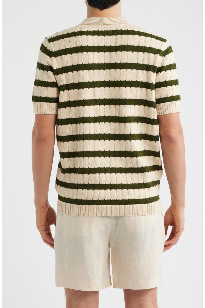 Stine Stripe Polo Sweater, Alternate, color, CREAM