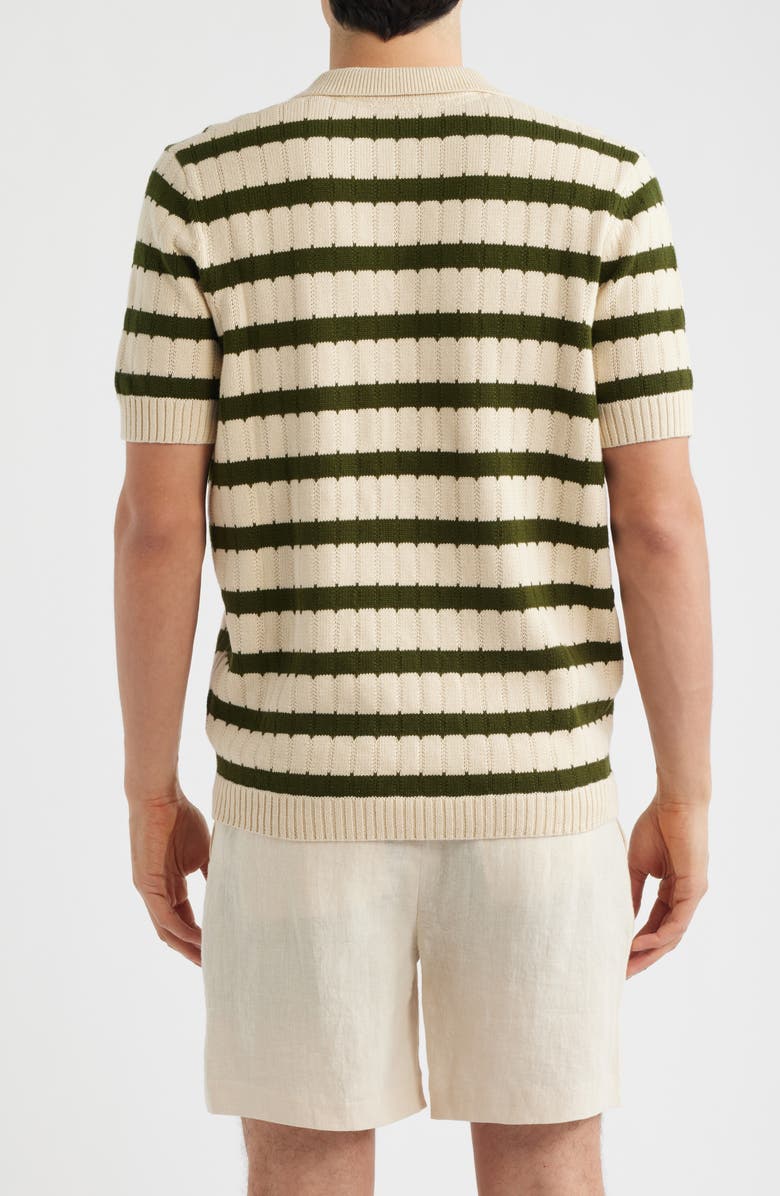 Percival Stine Stripe Polo Sweater, Alternate, color, Cream