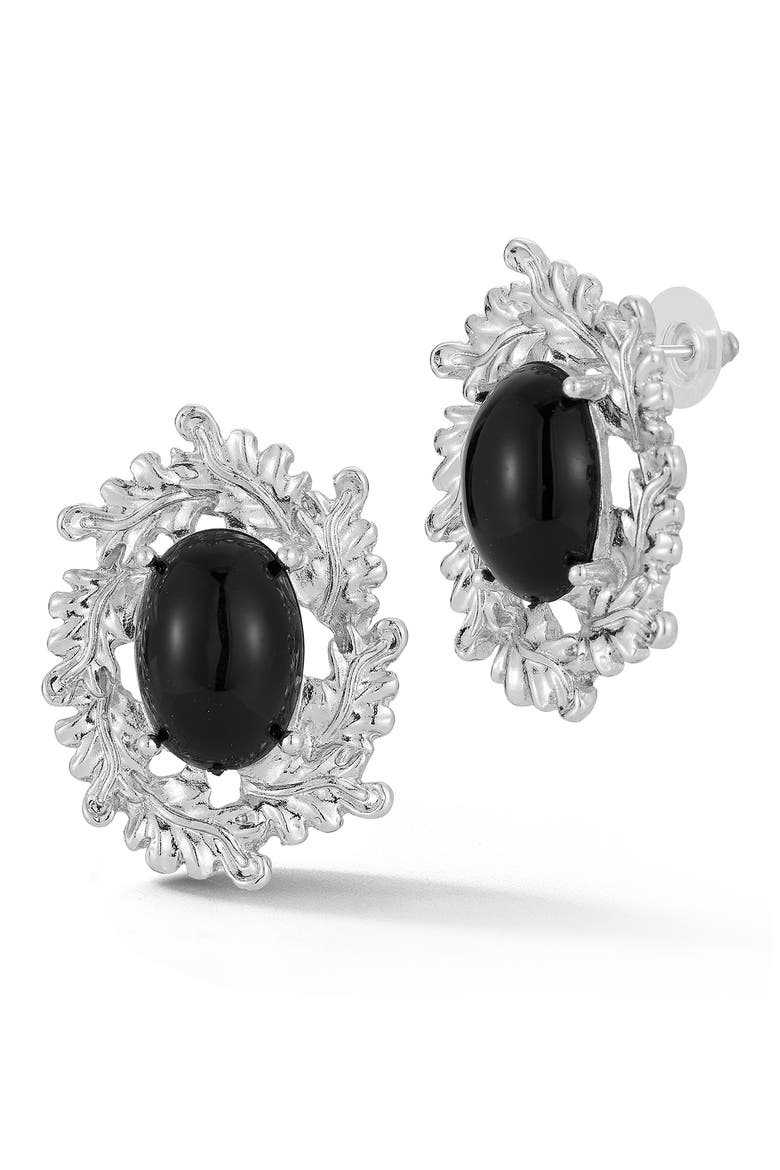 Ornate Wreath Stud Earrings, Main, color, SILVER