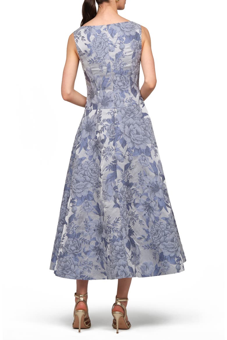 Lysandra Floral Jacquard Party Dress, Alternate, color, STONE WASH