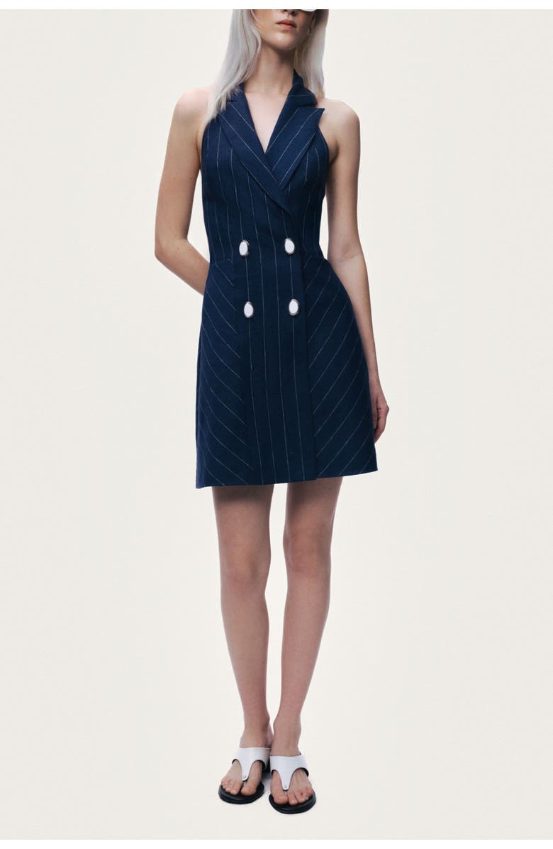 Nocturne Double-Breasted Halter Neck Mini Dress, Alternate, color, Multi-Colored