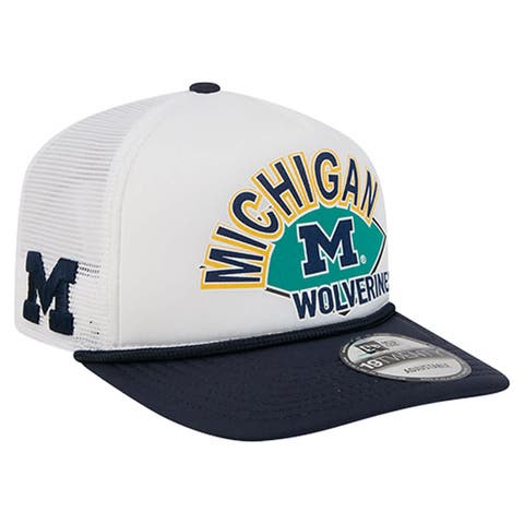 Men's New Era  White Michigan Wolverines Diamond 19TWENTY Golfer Adjustable Hat