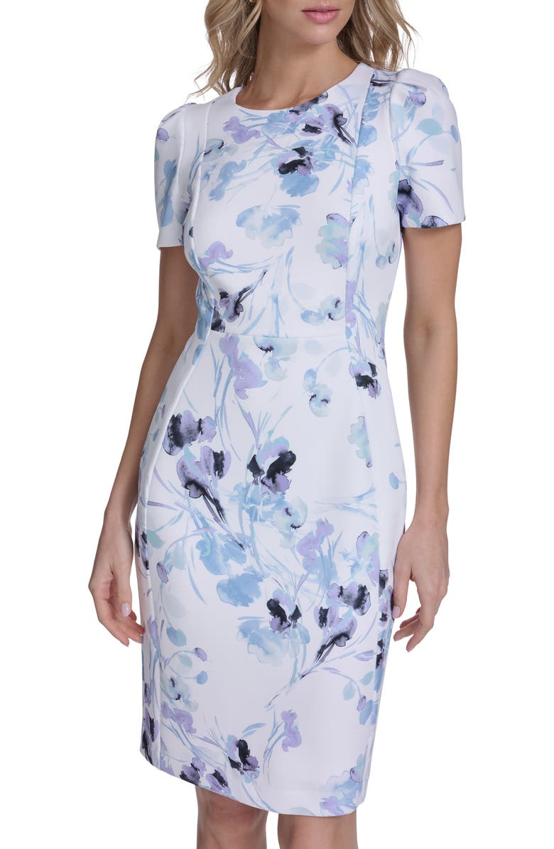 Calvin Klein Short Sleeve Sheath Dress, Alternate, color, 