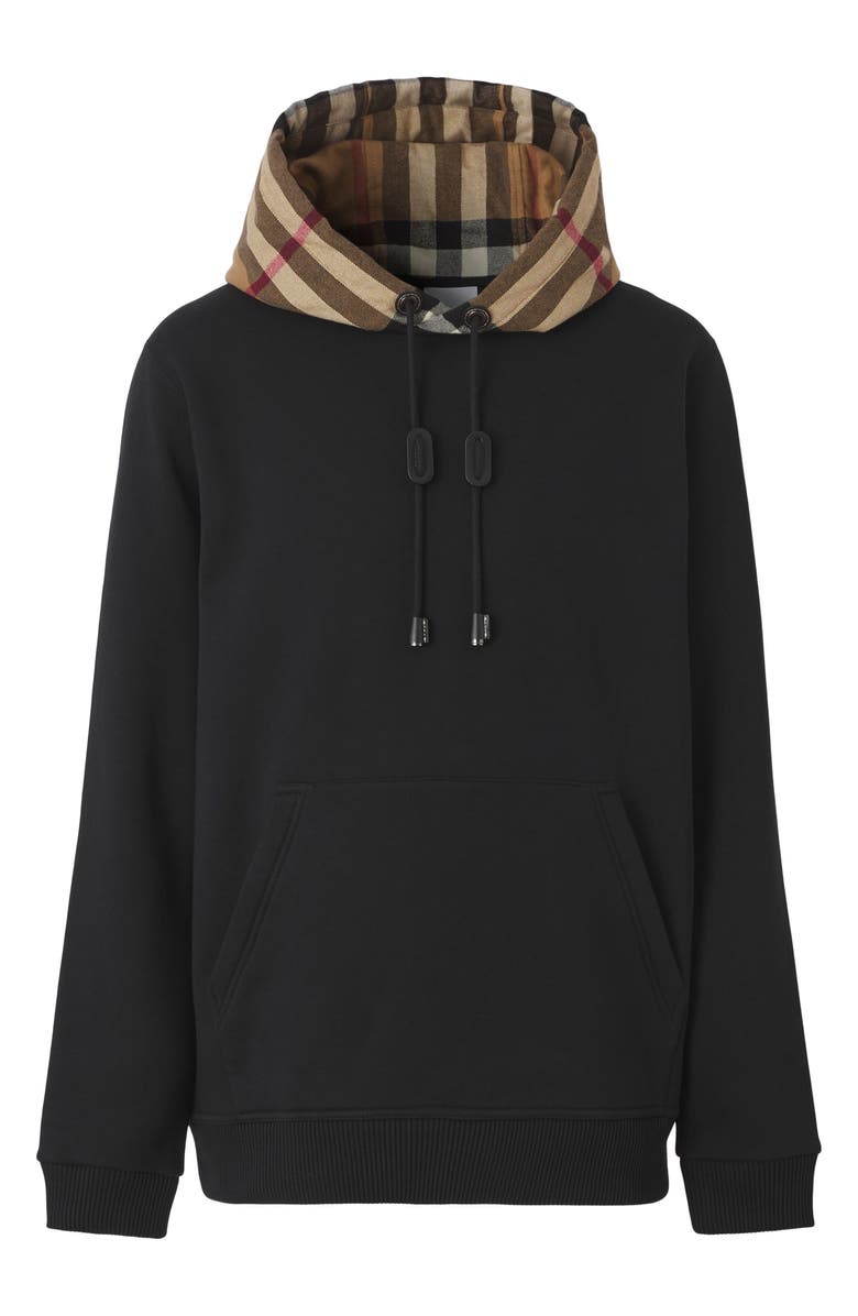 Burberry Check Cotton Blend Hoodie, Alternate, color,