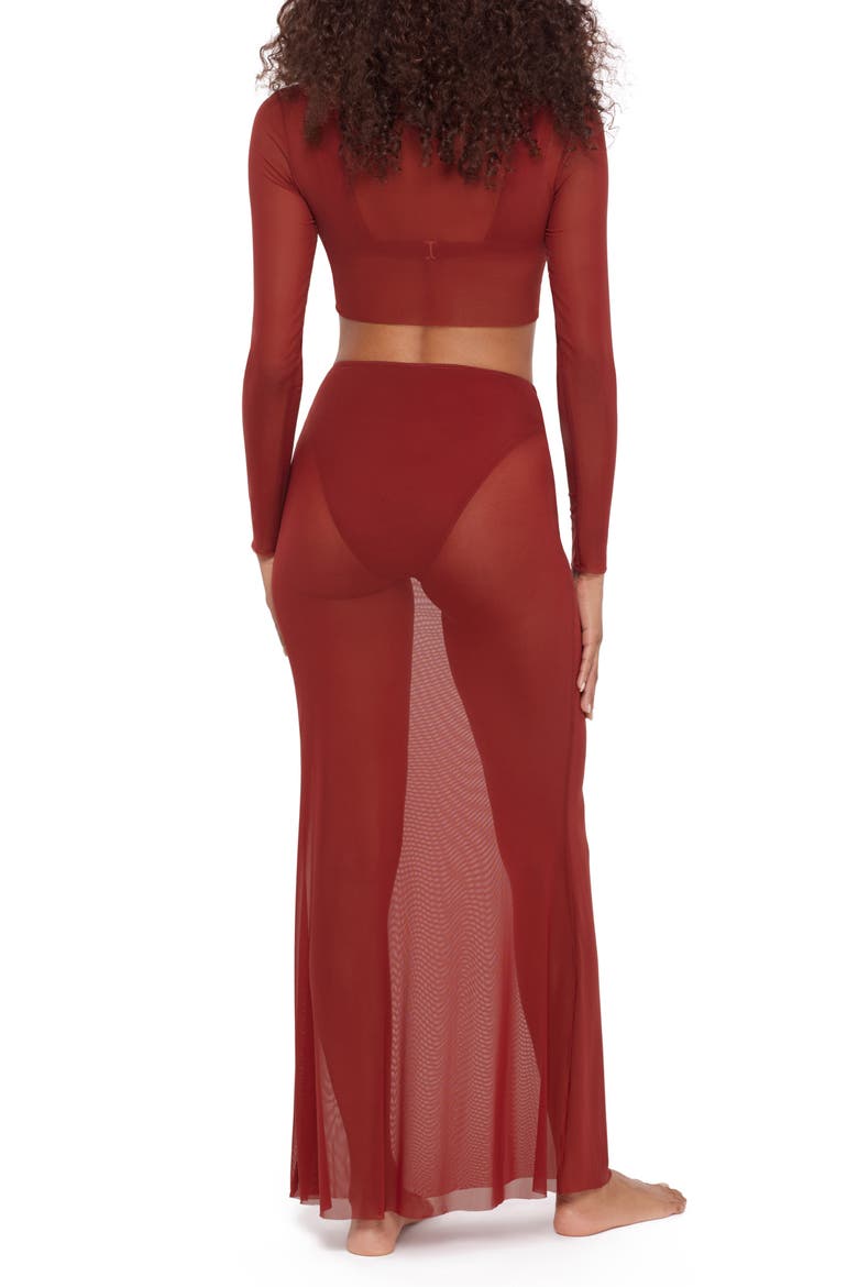 Sheer Mesh Crop Cover-Up Top, Alternate, color, SANGRIA