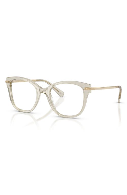 Swarovski 49mm Crystal Embellished Square Optical Glasses In Neutral