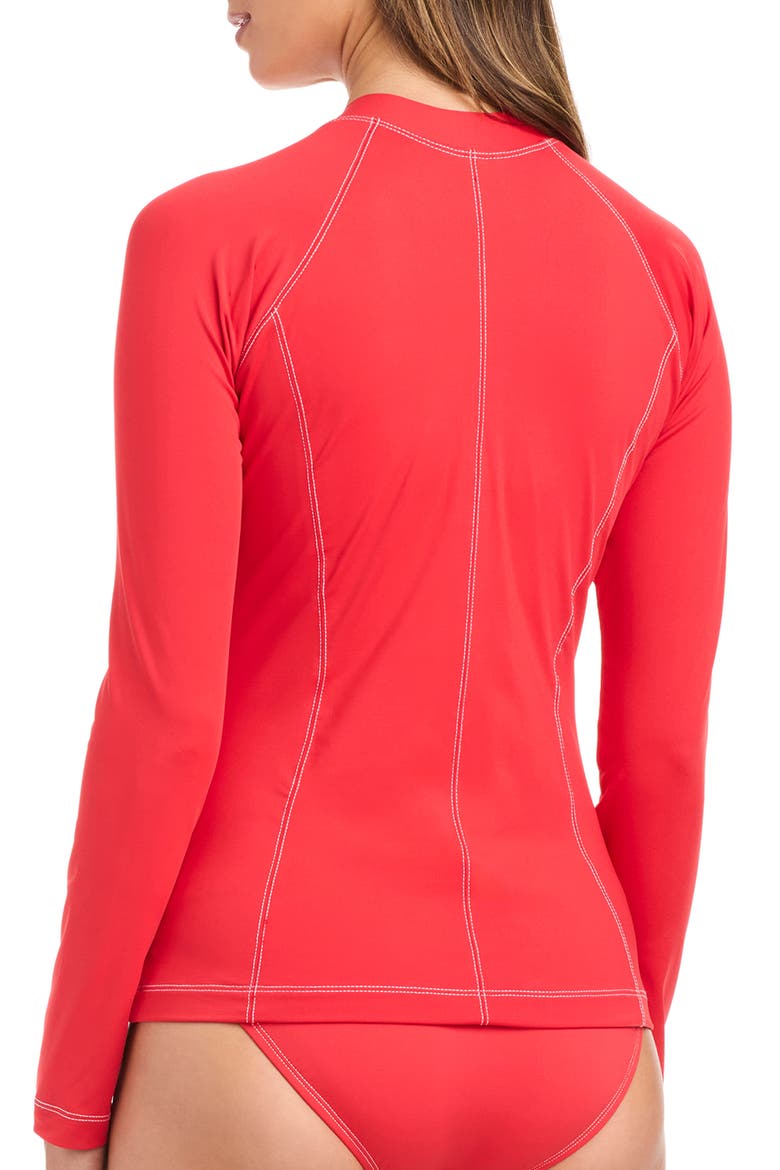 Contrast Stitch Zip-Up Rashguard, Alternate, color, GOLDEN GATE