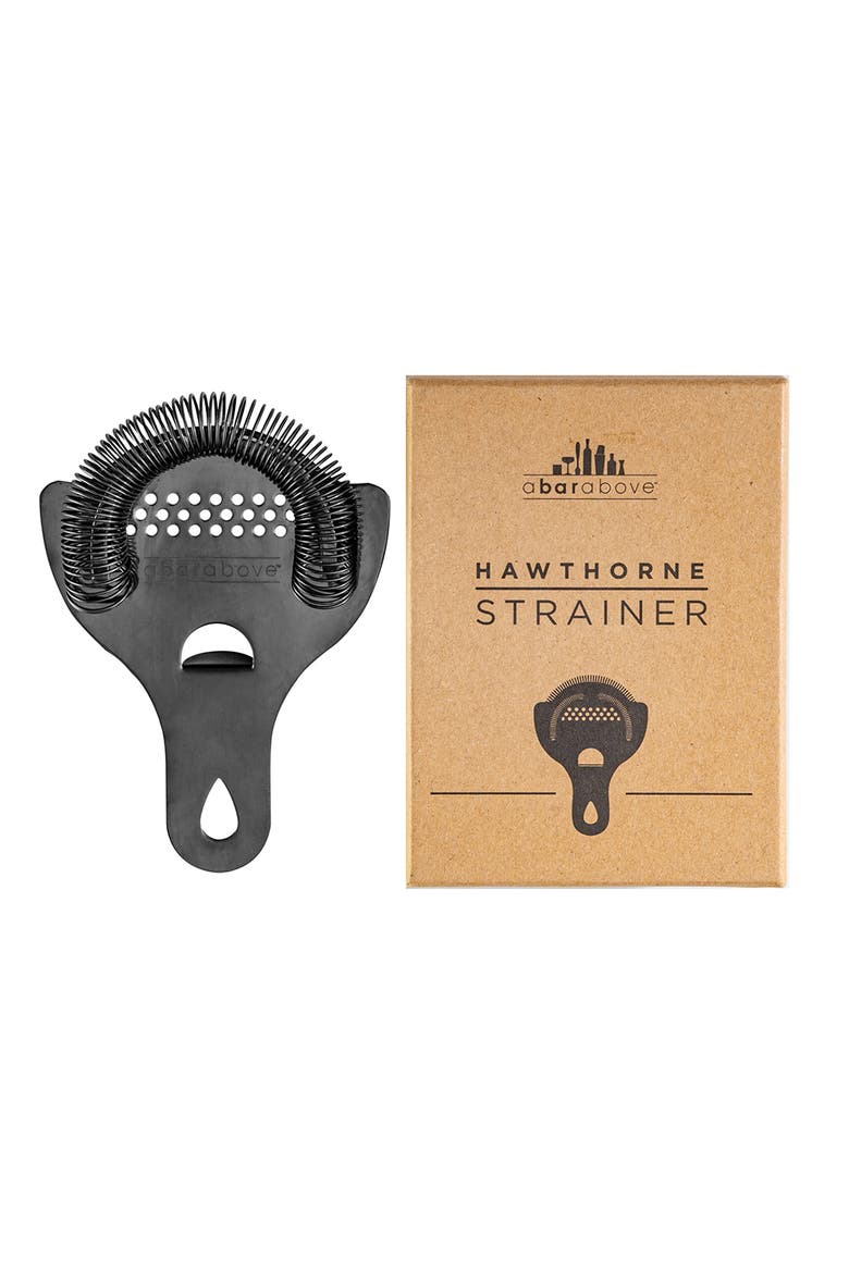 Black Hawthorne Cocktail Strainer, Main, color, Black