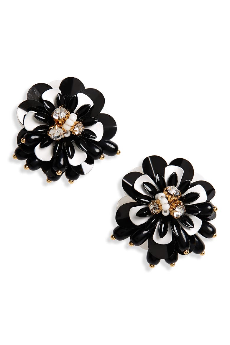 vibrant life statement earrings, Main, color, BLACK MULTI