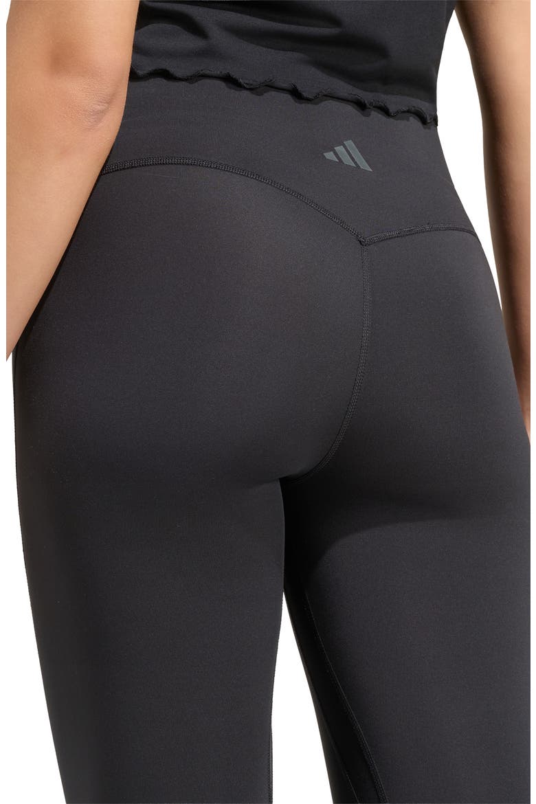 Crossover High Waist Flare Pants, Alternate, color, BLACK