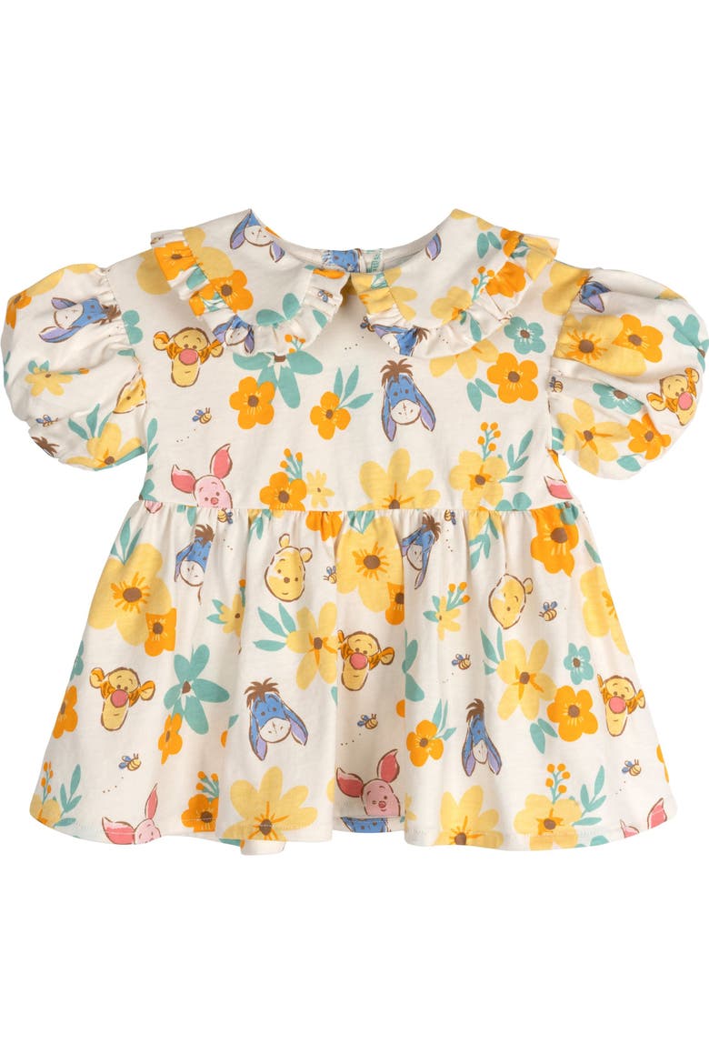 Winnie the Pooh Dress, Bloomers and Headband Set, Alternate, color, Ivory Cream