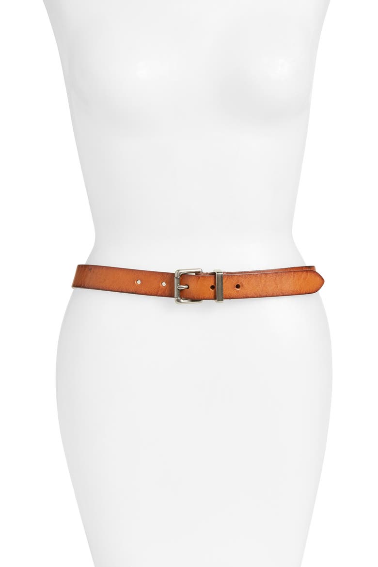 Leather Belt, Main, color, TAN