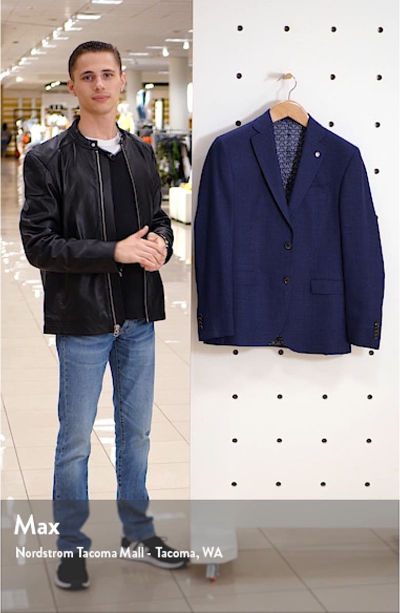 Roger Trim Fit Solid Wool Blazer, sales video thumbnail