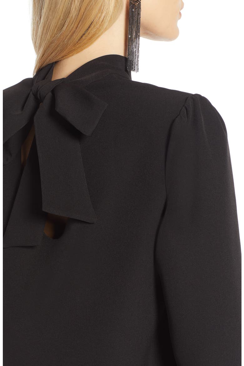 Halogen Bow Back Ponte Shift Dress, Alternate, color, BLACK