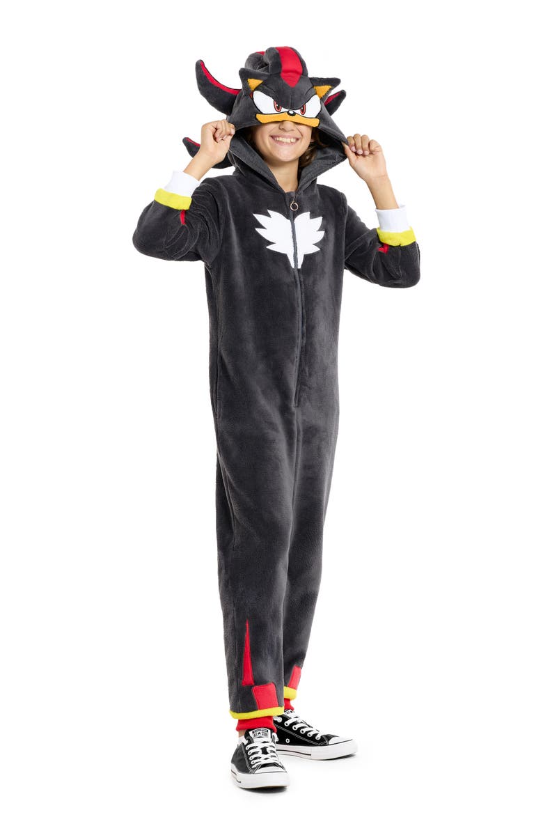 OppoSuits Kids' Shadow Hooded Bodysuit, Alternate, color, Black