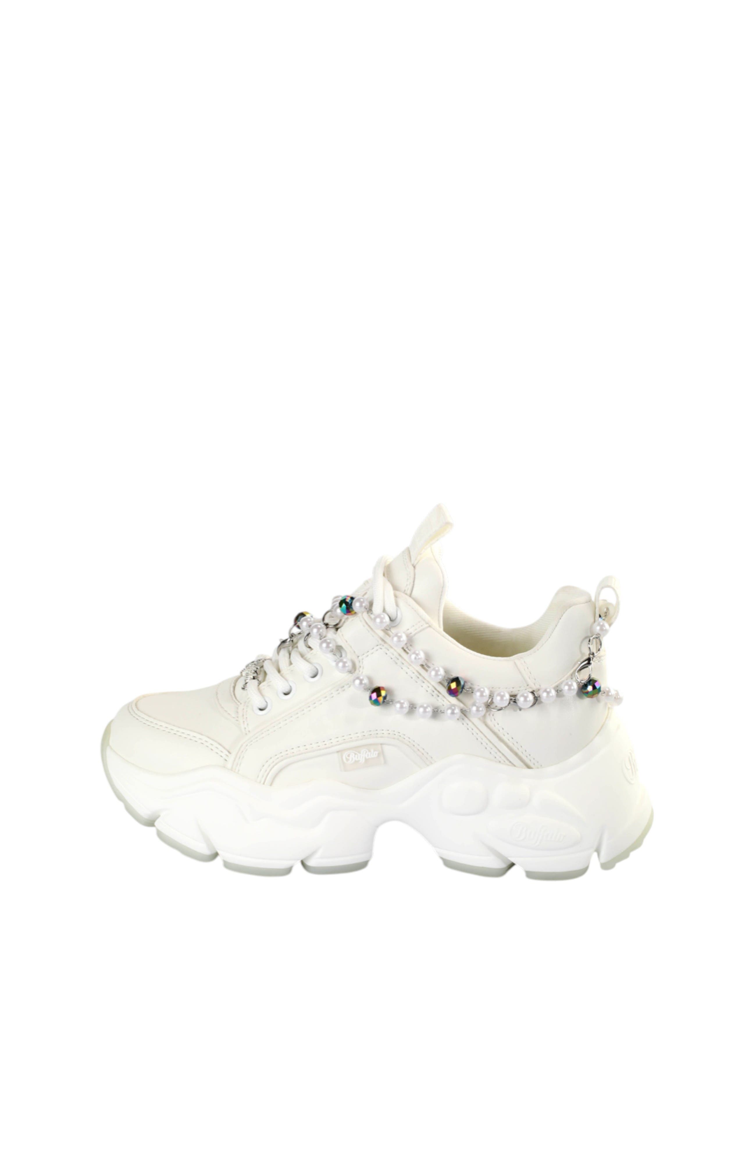 Binary Charm Sneaker, Main, color, Pearl White