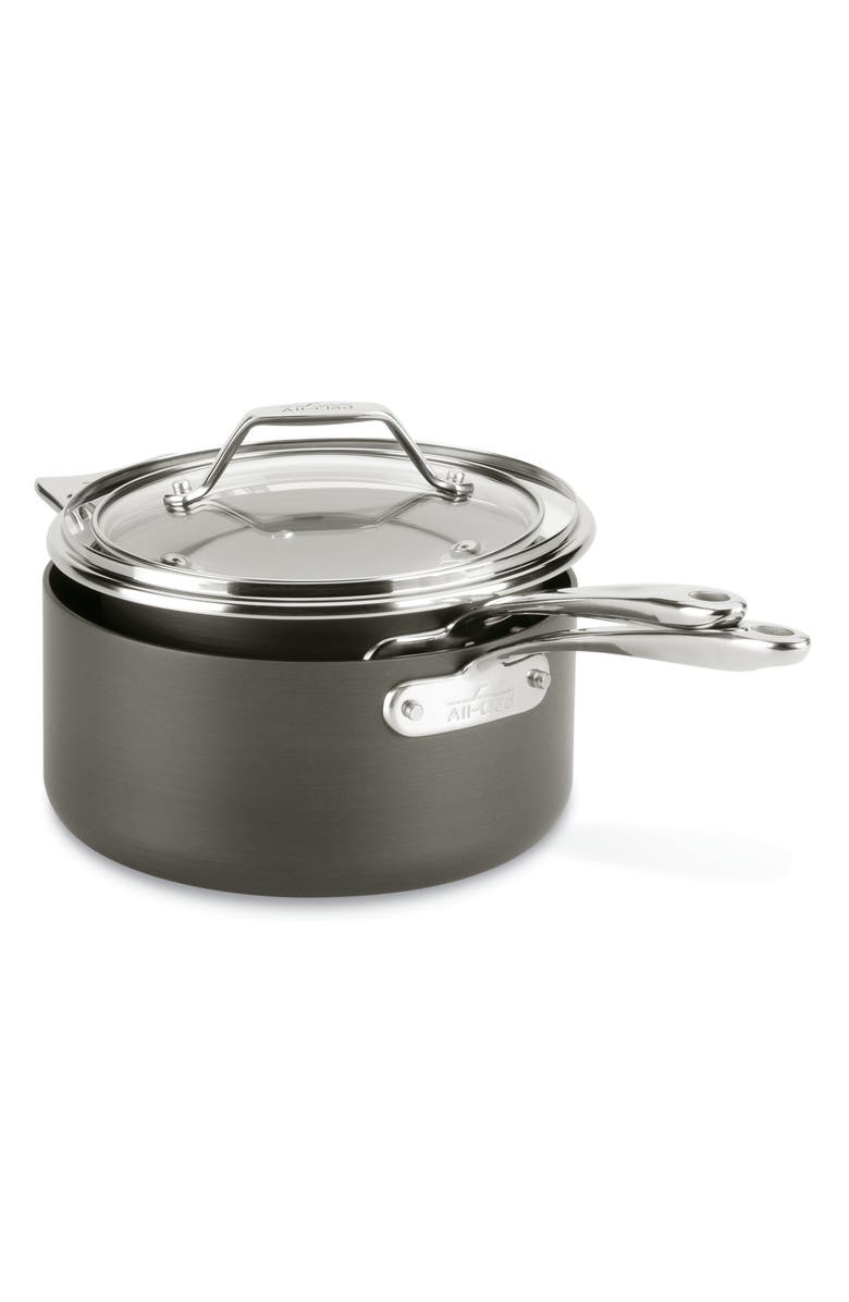 All-Clad Hard Anodized Aluminum 2.5-Quart & 4-Quart Nonstick Saucepan Set, Alternate, color,