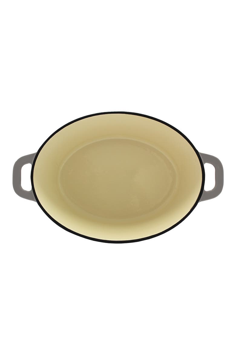 International 8-Quart Cast Iron Oval Covered Casserole, Alternate, color, OYSTER