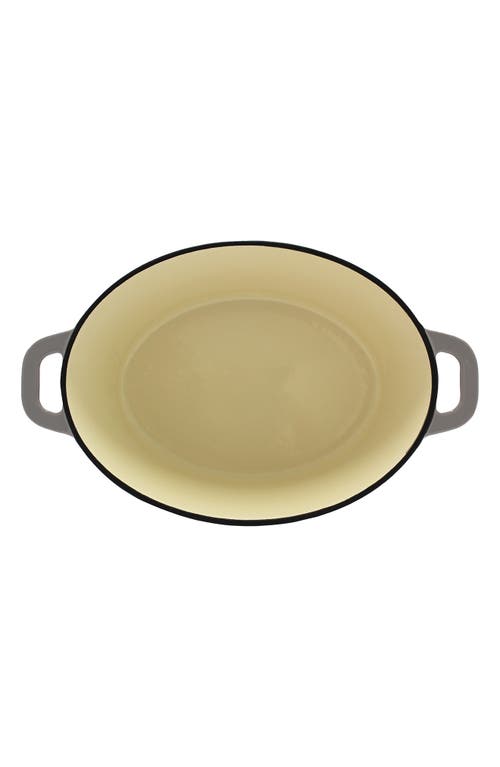 Berghoff International 8-quart Cast Iron Oval Covered Casserole In Oyster