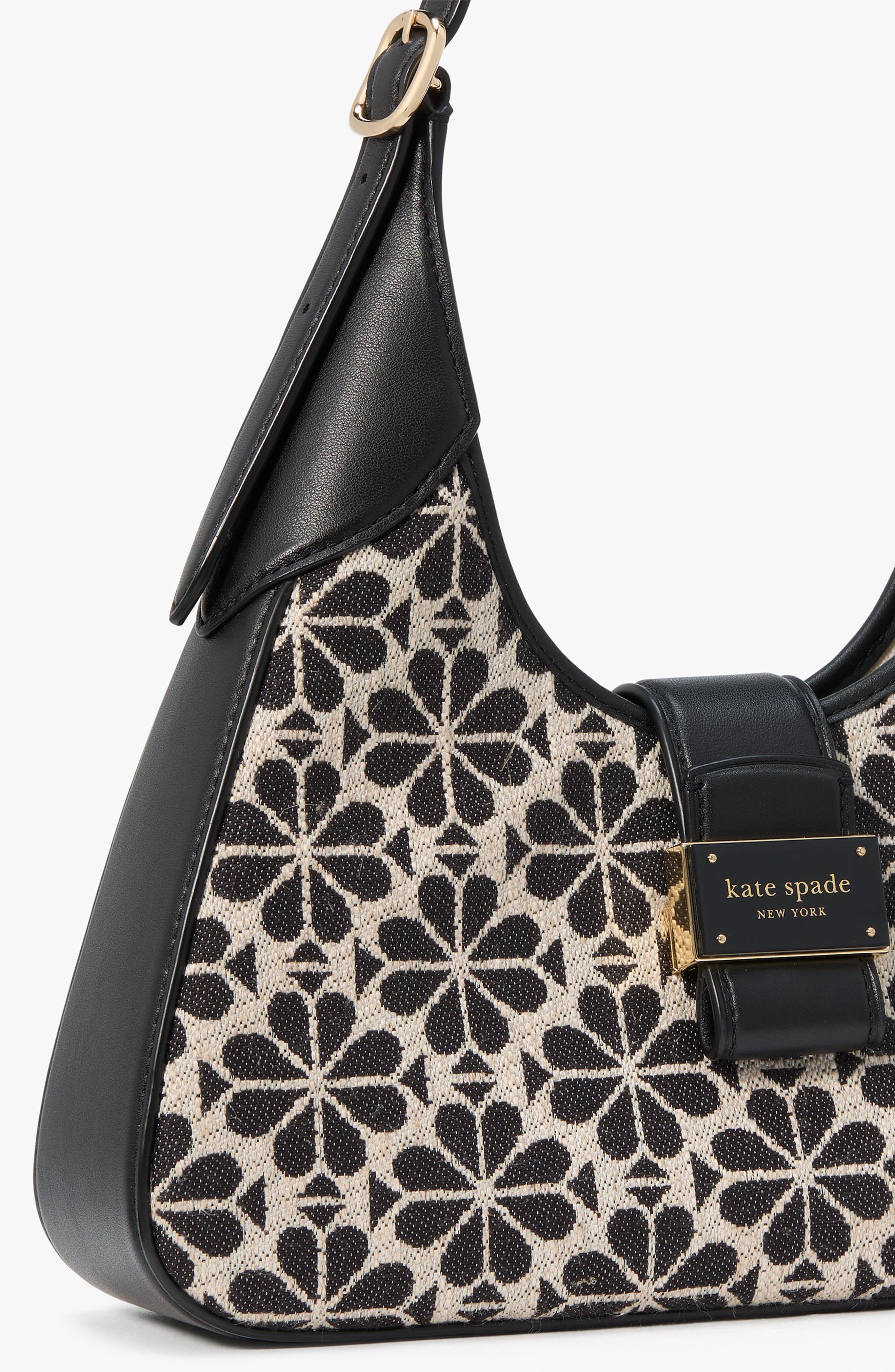 spade floral jacquard shoulder bag, Alternate, color, SAND MULTI