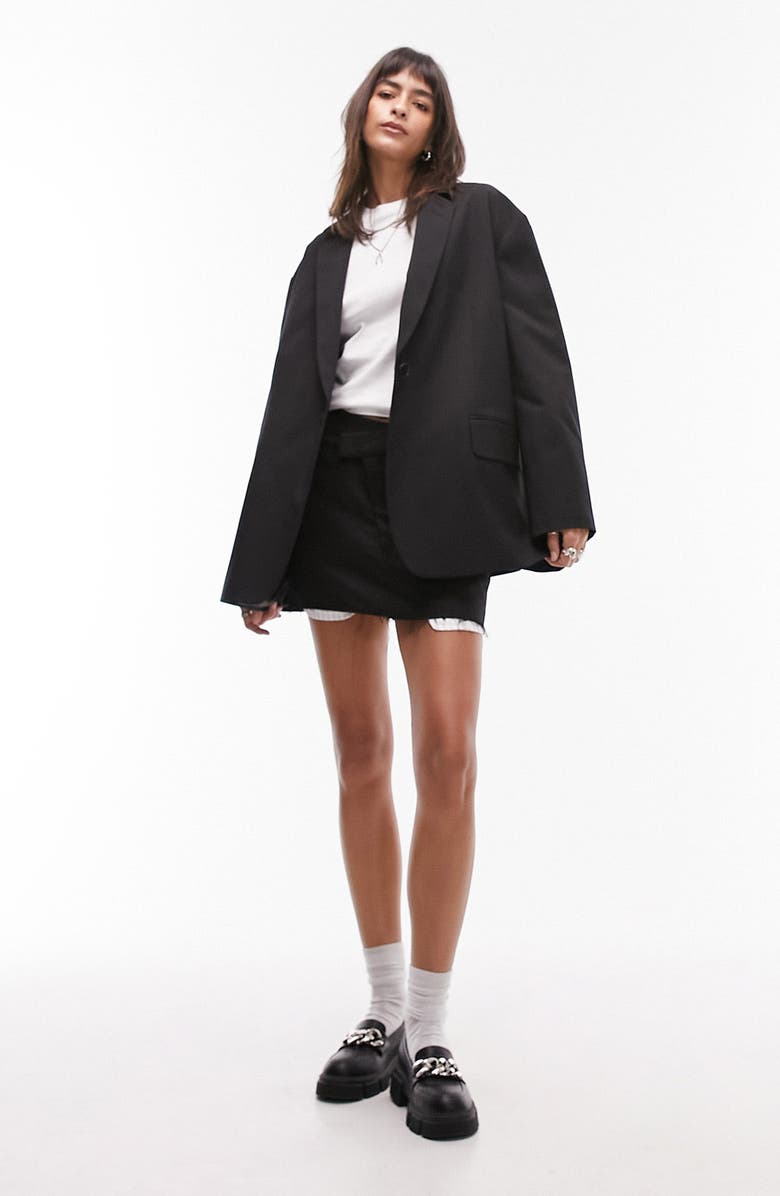 Topshop Extreme Oversize Grandad Blazer, Alternate, color, 