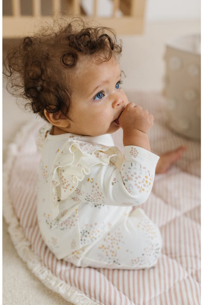 Flutter Organic Cotton Romper, Alternate, color, FLOWER PATCH