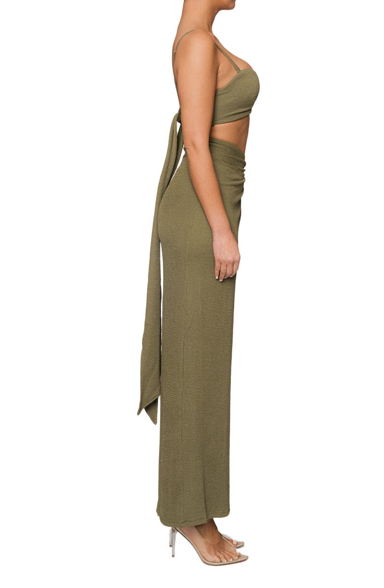 JLUXLABEL Deidra Draped Bra Top & Skirt Set, Alternate, color, Green