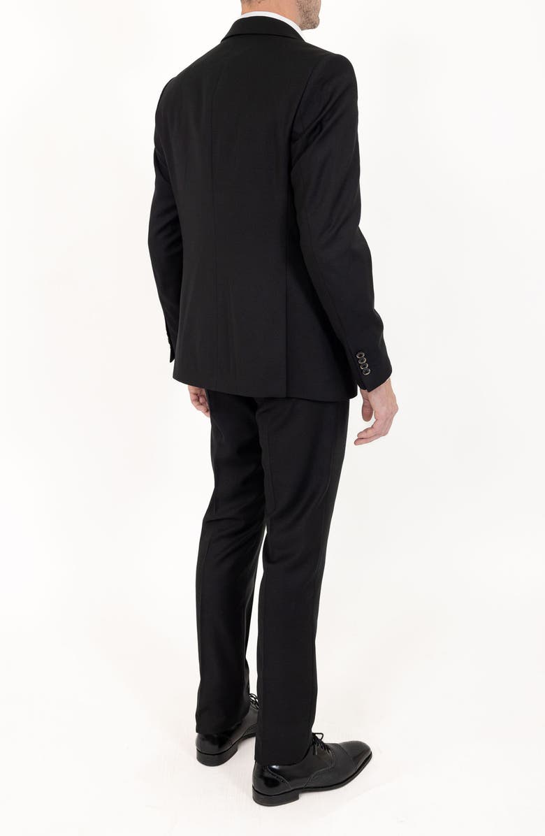 PINO BY PINOPORTE Solid Stretch Wool Suit, Alternate, color, Black