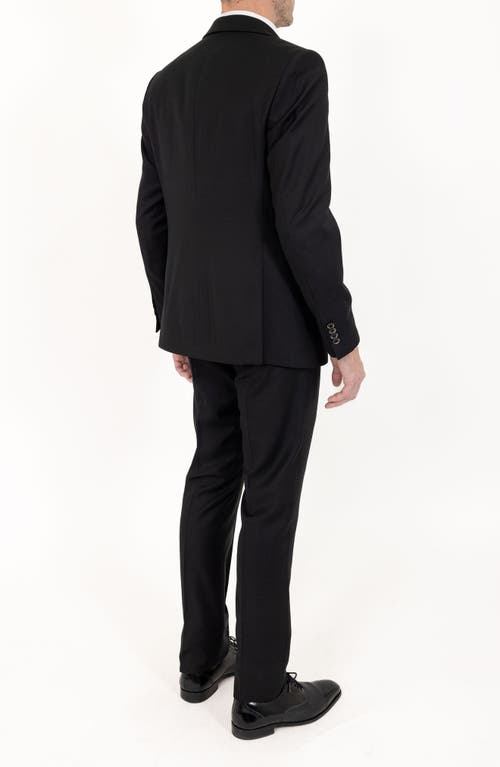Pino By Pinoporte Solid Stretch Wool Suit In Black