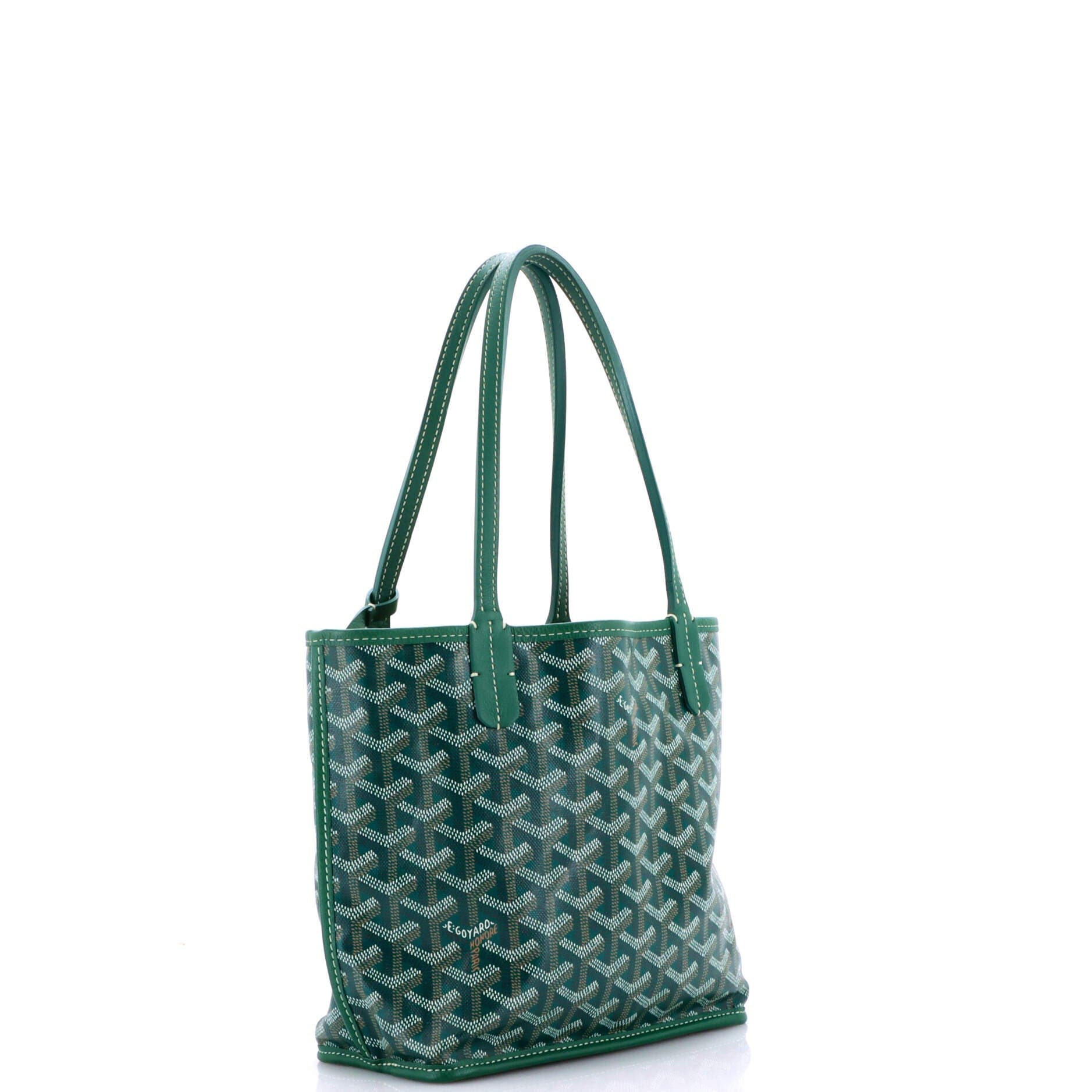 Pre-Owned Goyard Anjou Reversible Tote Coated Canvas Mini, Alternate, color, Green