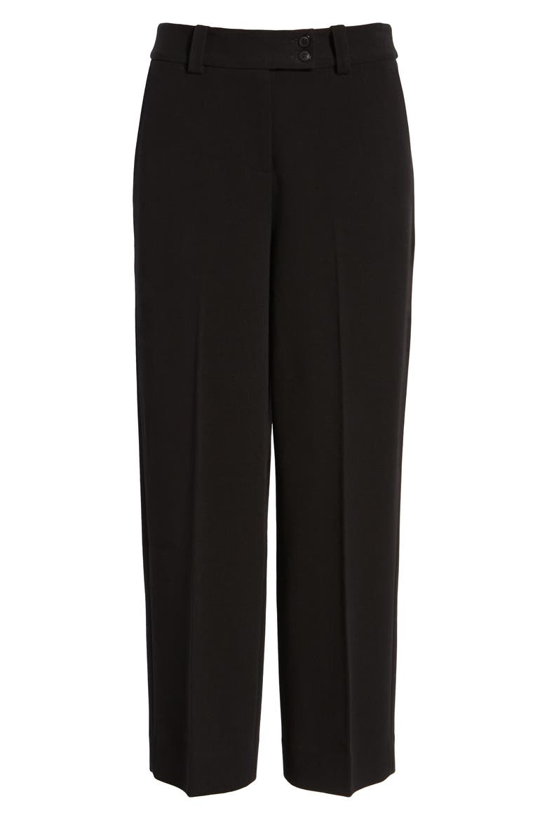 Solid Crop Wide Leg Pants, Alternate, color, BLACK