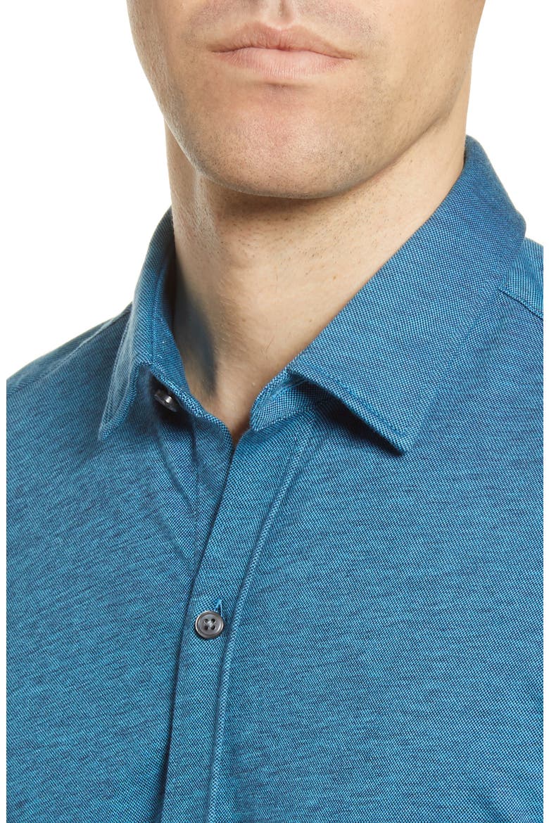 Robb Slim Fit Jersey Short Sleeve Sport Shirt, Alternate, color, BLUE