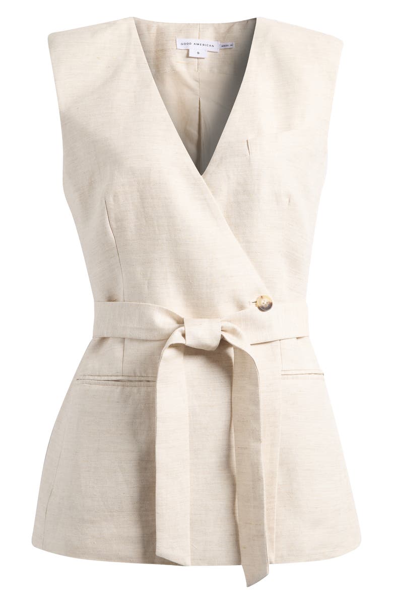 Good American Belted Vest, Main, color, Oat