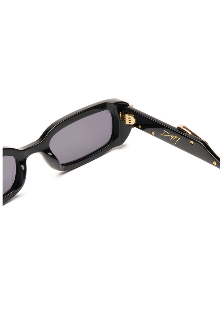 Lil Drippy 49mm Rectangular Sunglasses, Alternate, color, LIL DRIPPY BLACK / DARK SMOKE