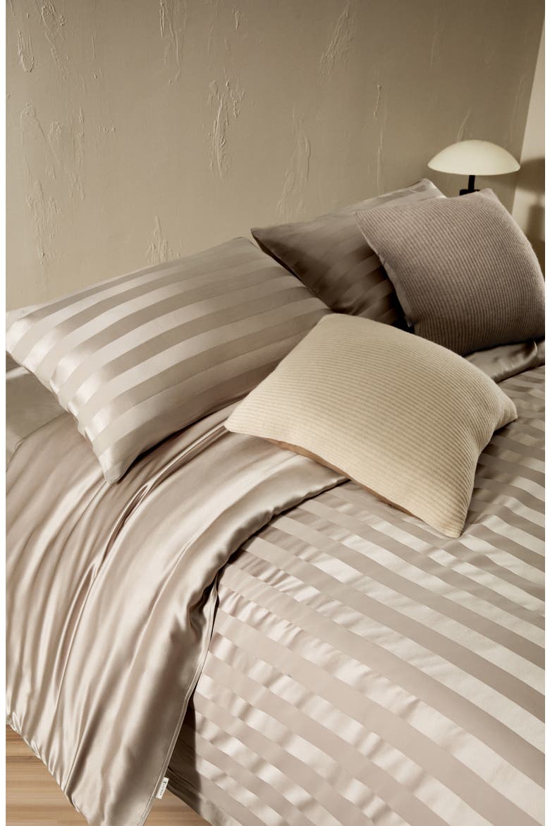 Reversible Cashmere and Silk Pillowcase, Alternate, color, Camel