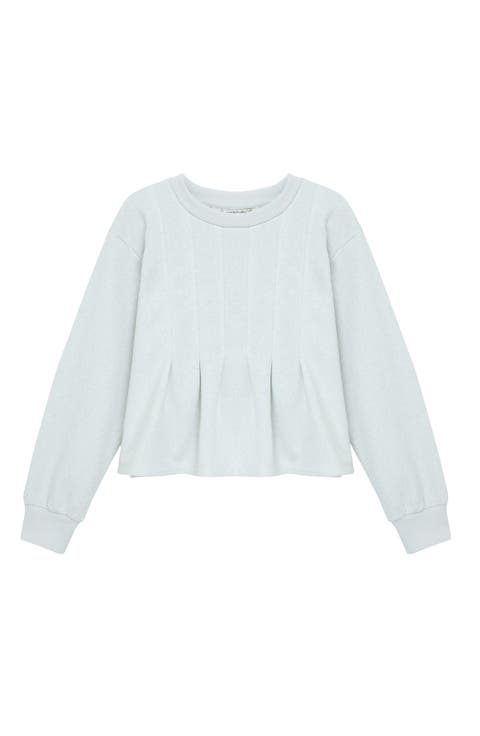 Kids' Metallic Pleated Cotton Blend Top (Big Kid)