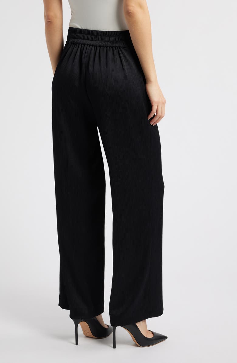 Anne Klein High Waist Wide Leg Plissé Pull-On Pants, Alternate, color, 