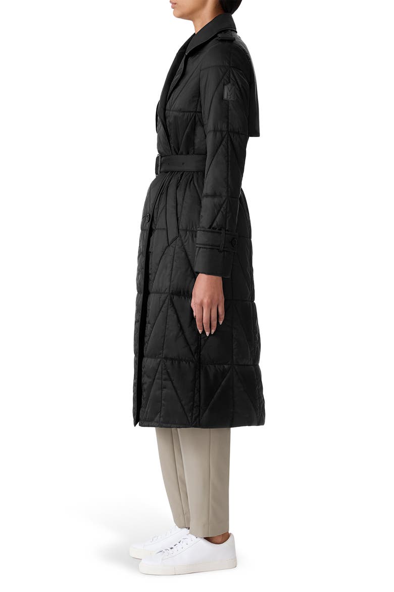 Mavis Quilted Trench Coat, Alternate, color, BLACK