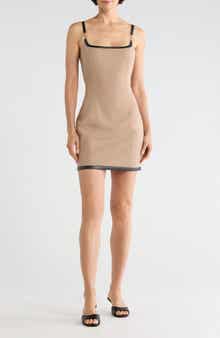 Jettie Leather Trim Minidress