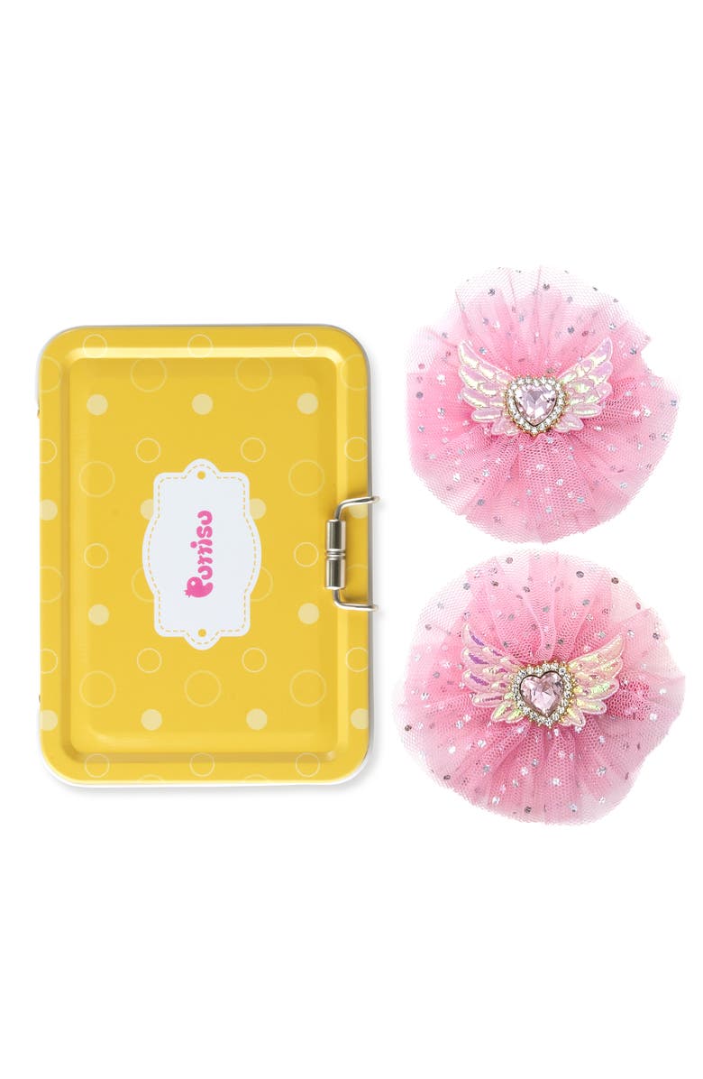 Puttisu 2pc Angel Sparkle Wings Clip Set, Alternate, color, Rose Pink