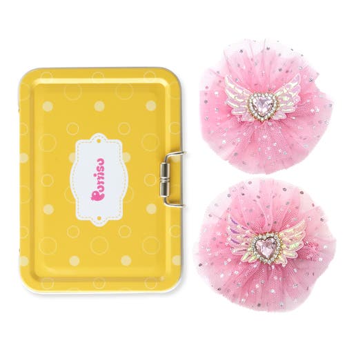 Puttisu 2pc Angel Sparkle Wings Clip Set In Pink