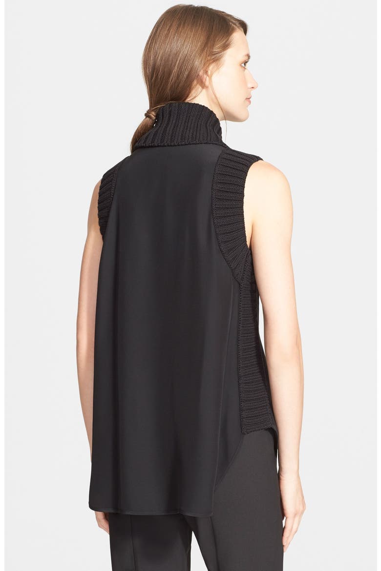 'Tivi' Sleeveless Silk Top, Alternate, color, BLACK/BLACK