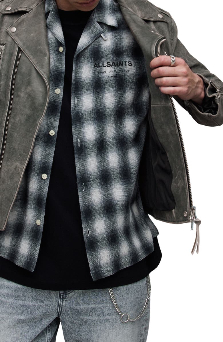 AllSaints Ark Leather Biker Jacket, Alternate, color,