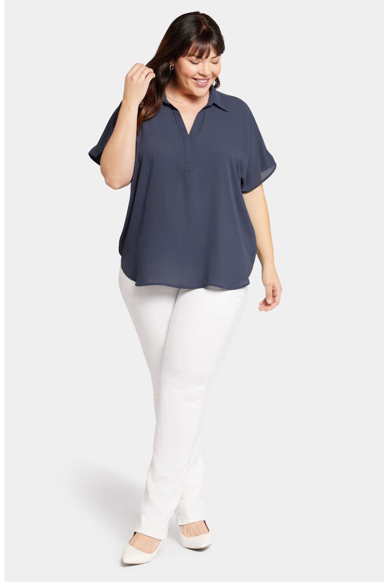 Becky Georgette Popover Top, Alternate, color, OXFORD NAVY