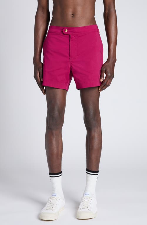 Tom Ford Compact Poplin Swim Trunks In Dp540 Fuschia