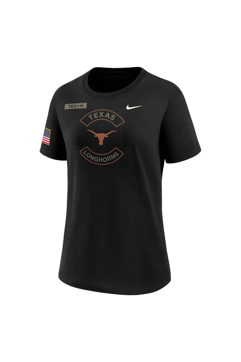 Women's Nike Black Texas Longhorns 2025 Military Appreciation Dri-FIT T-Shirt, Alternate, color, Black