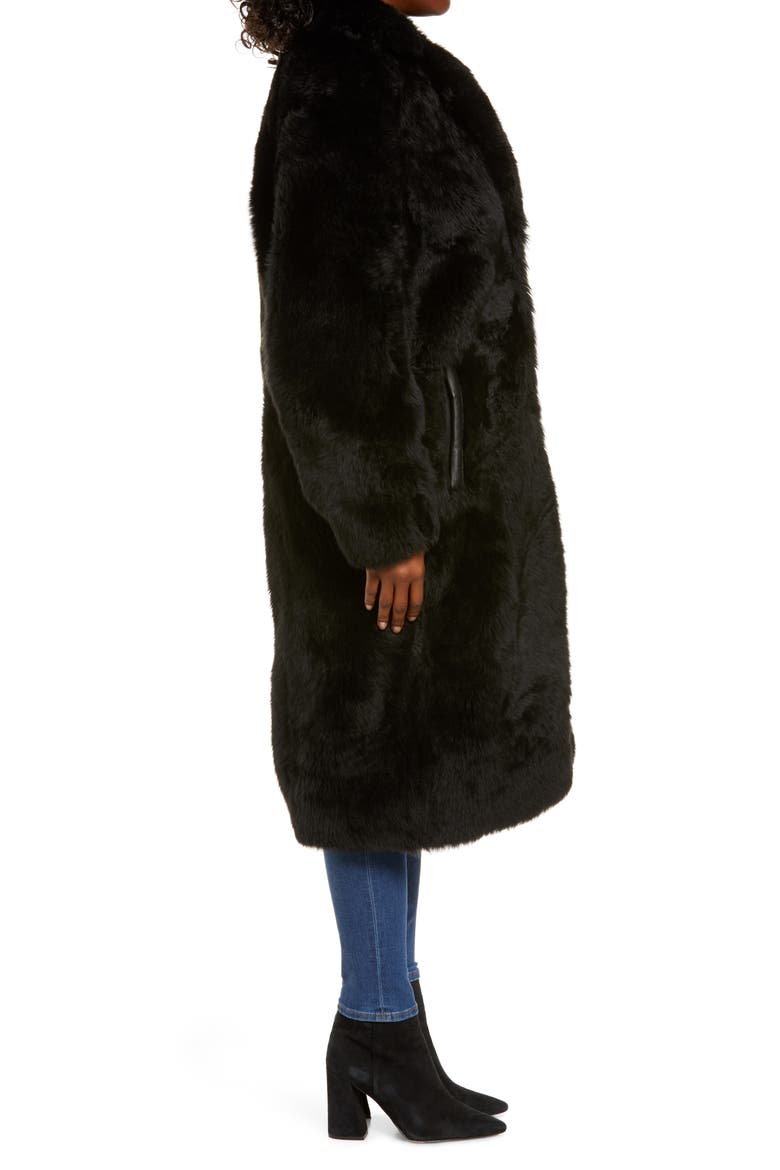 Esme Long Genuine Toscana Shearling Coat, Alternate, color, BLACK