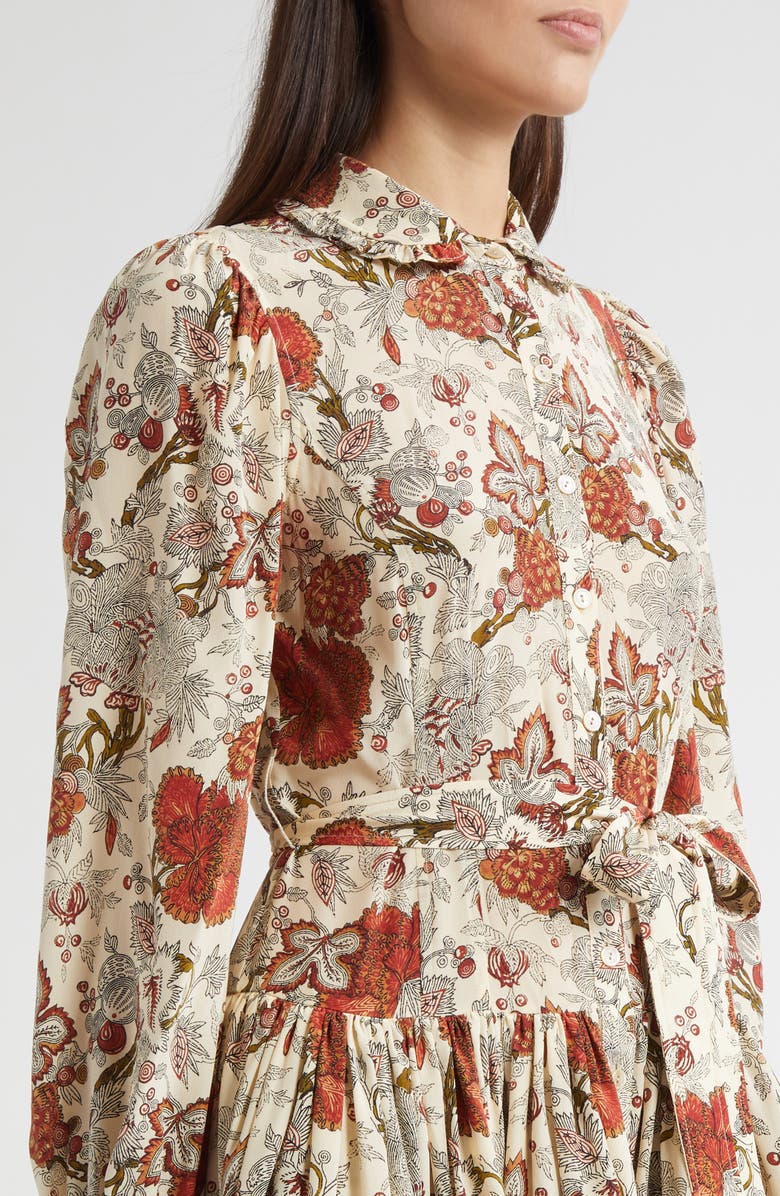 Ulla Johnson Simona Floral Print Long Sleeve Silk Minidress, Alternate, color, Wintergarden