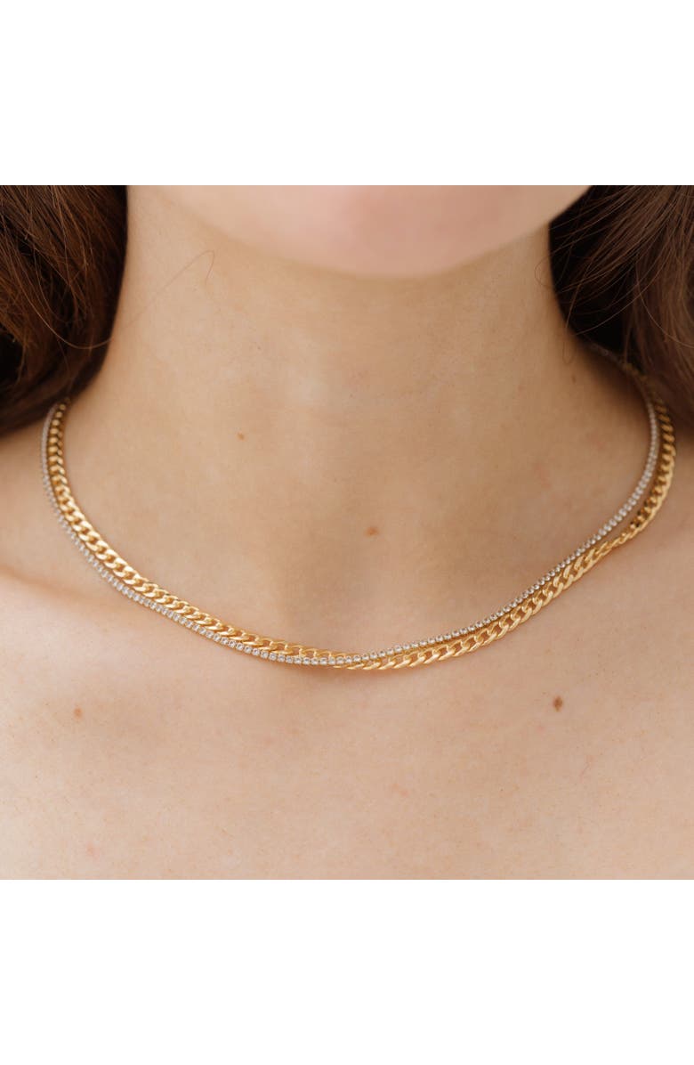 Sara Patino White Topaz Tennis Necklace, Alternate, color, Gold